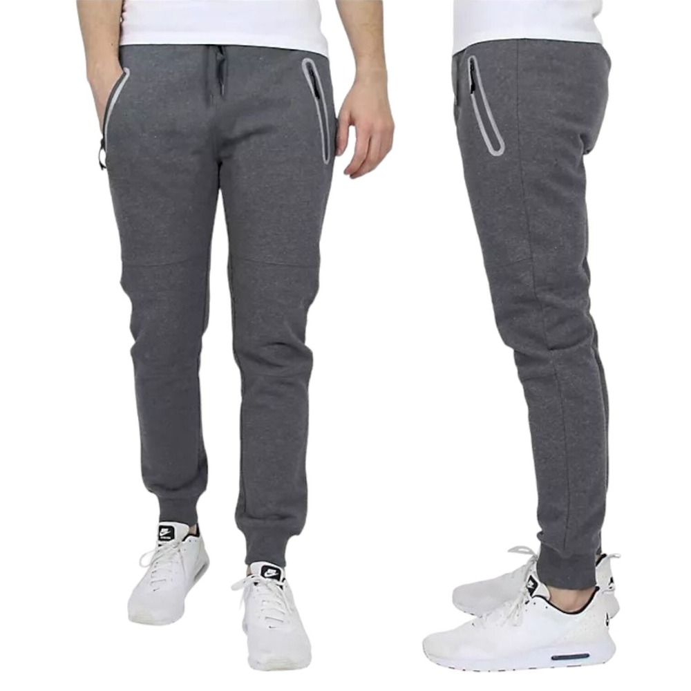 LYREBIRD ATELIER Slim Fit Fleece Jogger Sweatpants In Charcoal -‎ Size Large